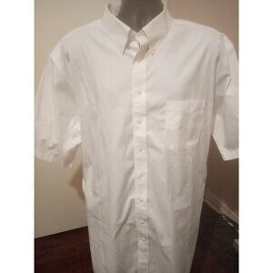 Roundtree Yorke Gold Label Dress Shirt 19 (3XL) Tall White Non Iron EZ Wash